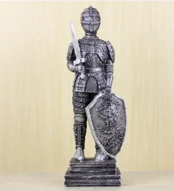 Средневековый европейский оловянный самурайский воин скульптура/кукла кавалерийский солдат Рыцари/солдат Оловянная смола статуя украшения дома - Цвет: 8