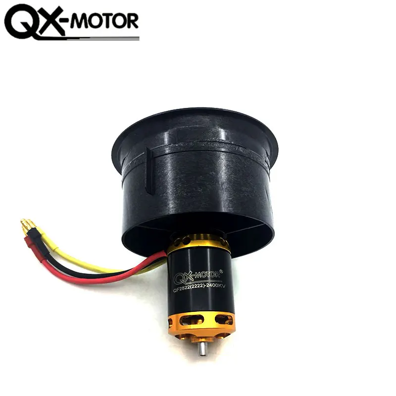 QX-MOTOR DIY RC Drone Accessories Parts 64mm EDF 2822 2400KV Brushless Motor Composite Material Housing 12 Blades Duct Fan | Игрушки и