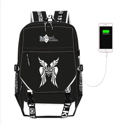 

2019 HOLRAN New Backpacks Fate Stay Night Fate Zero Unisex Student School Bag Preppy Style USB Charge Portable Bags