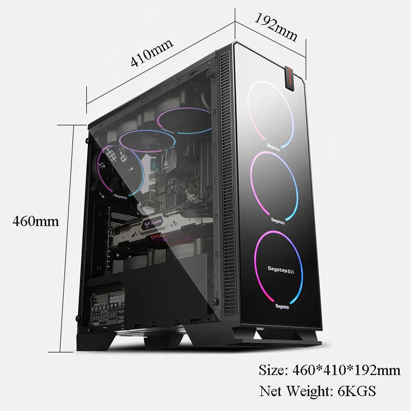 Чехол для компьютера Easy DIY Mid Башня ATX USB3.0 игровой геймерский бесшумный Прозрачный