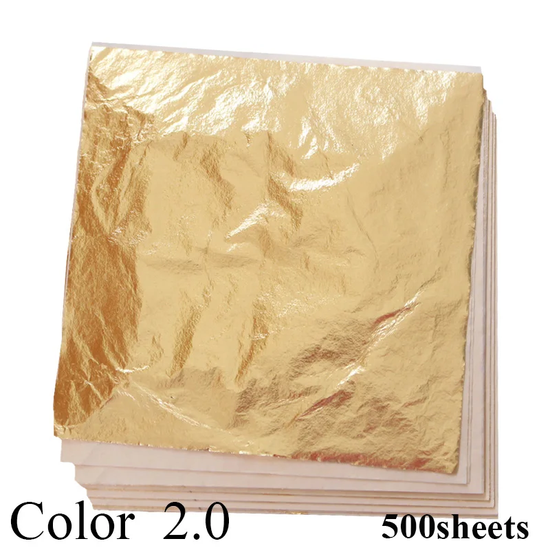 Цвет 2 0 имитация золотого листа медная фольга 500 листьев в упаковке 14x14 см для