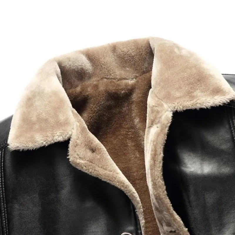 Новые продукты зимние мужские кожаные куртки деловые повседневные бархатные