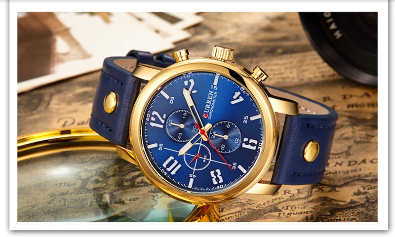 Для мужчин Watch Sport 30 м Водонепроницаемый модные наручные часы Montre Homme Пояса из натуральной кожи Relojes HOMBRE кварц мужской Бизнес часы