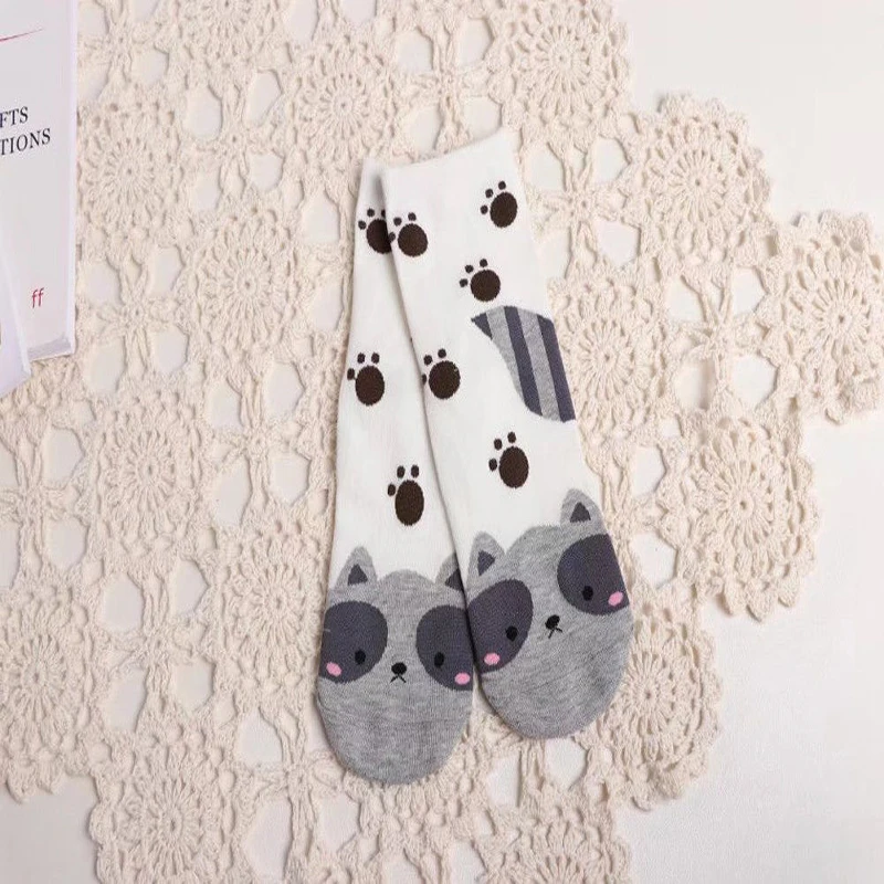 1 пара носков модные хлопковые короткие носки с мультяшным принтом животных и