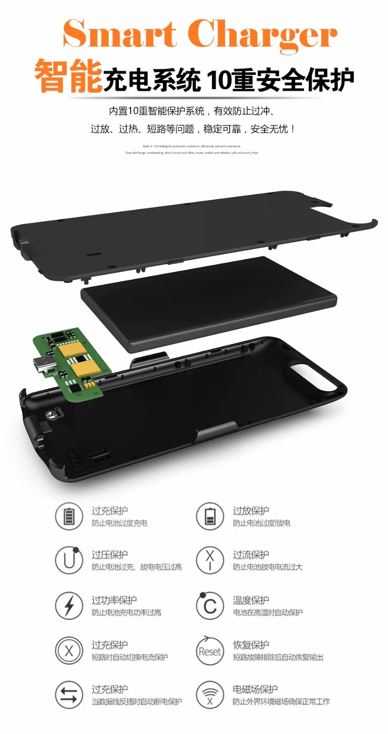6800 mAh For Xiaomi Mi6 Battery Case Smart Charger Cover Power Capa Fundas With Stand Holder | Мобильные телефоны и