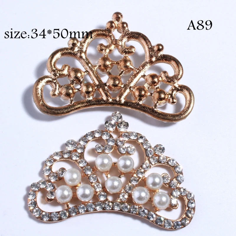 Пуговицы в форме короны для одежды обуви прозрачные украшения с искусственными