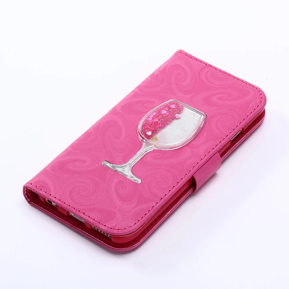Quicksand Wallet Wine Glass чехол для iphone 5 5S SE 6 6s 7 8 plus роскошный модный подставка