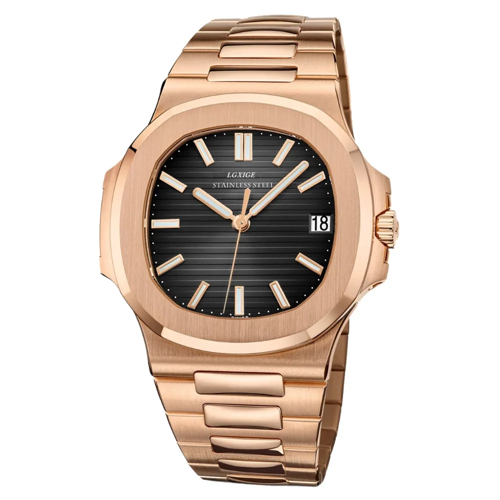 LGXIGE patek Топ Элитный бренд Модные мужские Бизнес часы водостойкие наручные