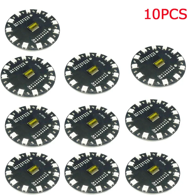 Aihasd 10 шт. WEMOS X ring 12 бит WS2812B RGB светодиодная кольцевая лампа со встроенным цветных