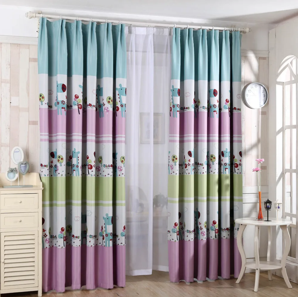 Новые детские шторы с принтом занавески для спальни тканевые жирафом каваи|bedroom