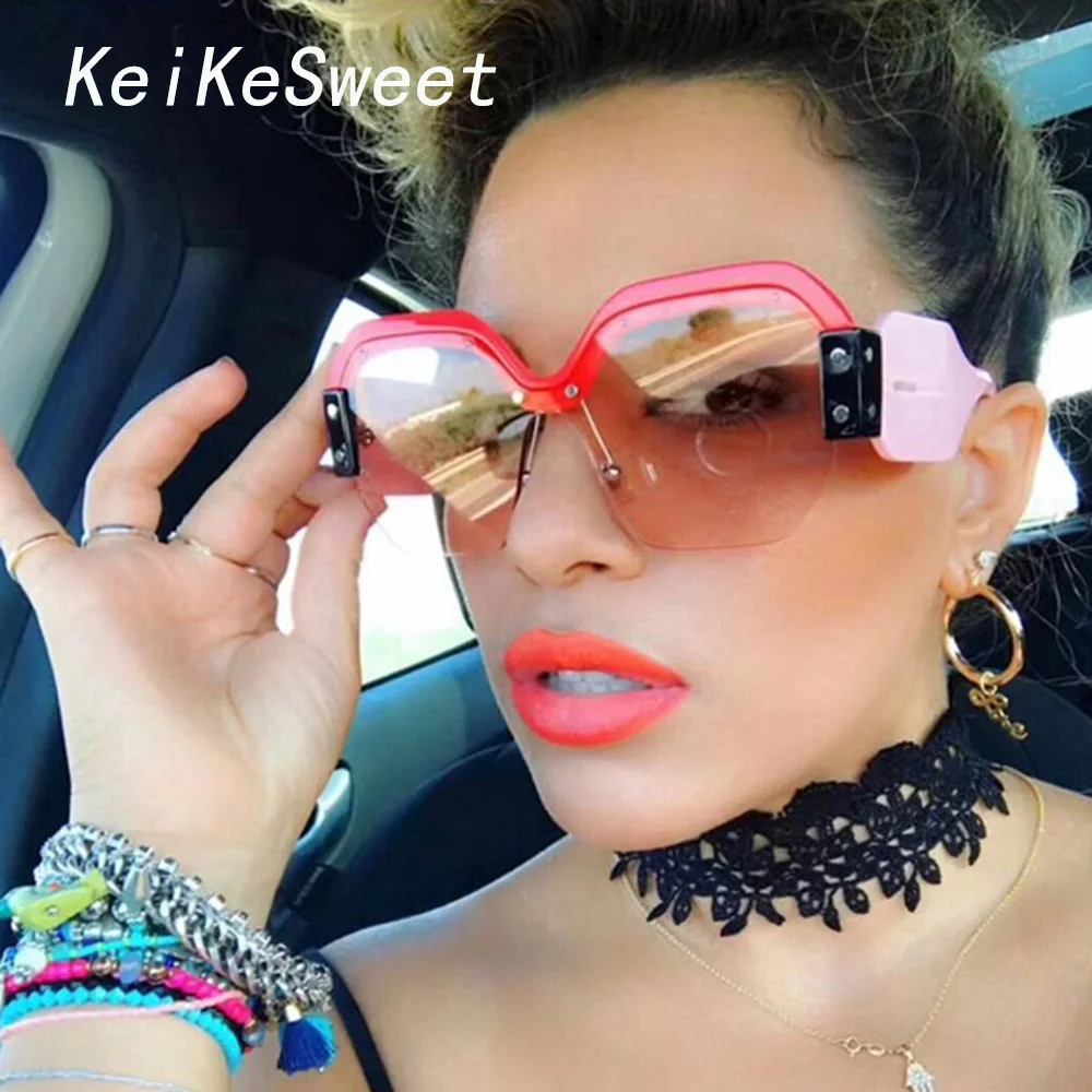 KeiKeSweet новые модные негабаритные прозрачные Роскошные брендовые дизайнерские