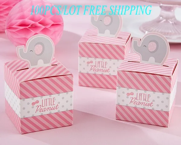 (100 шт./лот) Детская Подарочная коробка с маленьким арахисовым слоном Свадебная
