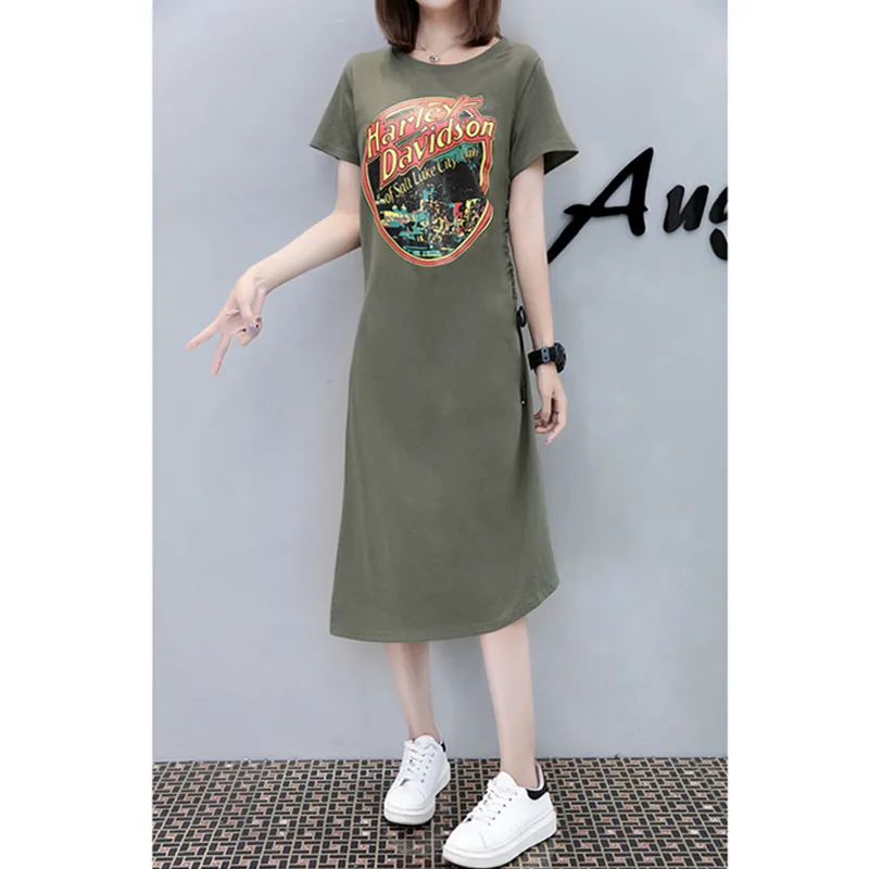 Платье с открытыми плечами большой размер платье женское 2019 модное летнее