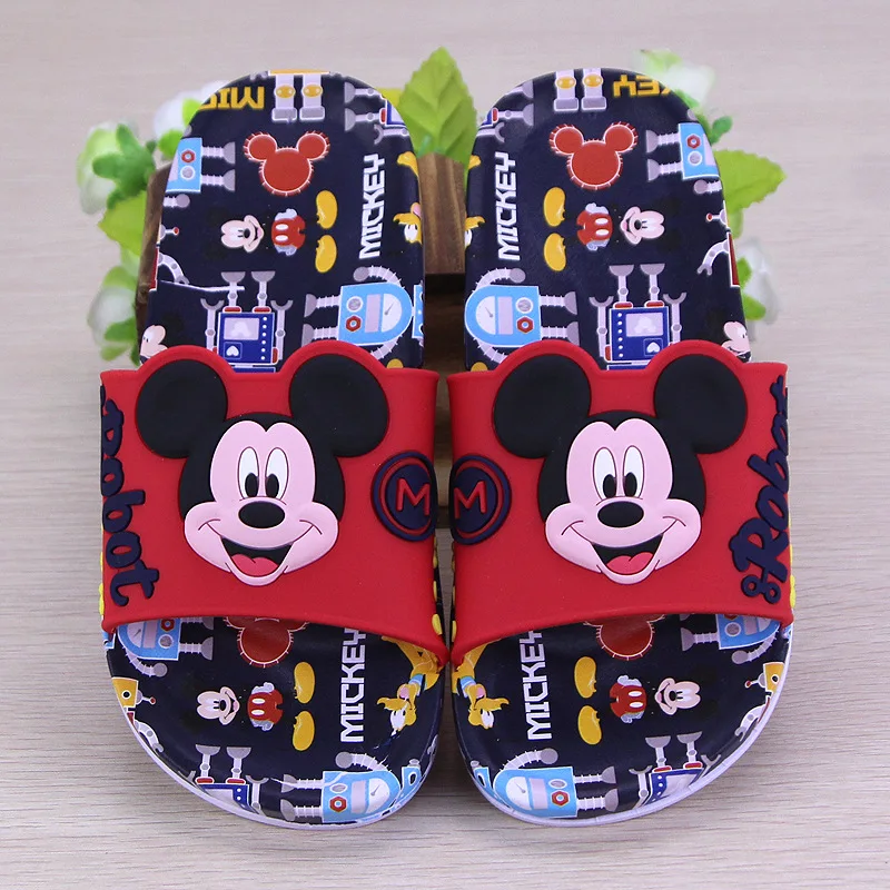 Новинка лета 2018 детские сандалии Disney домашние тапочки с рисунком Микки Мауса 30