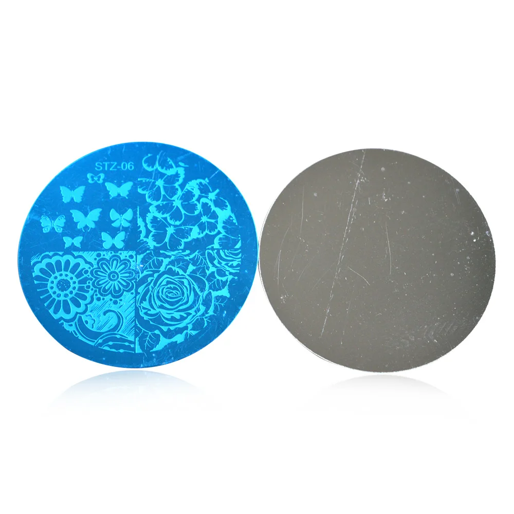 1 шт. 5 см круглый дизайн ногтей из нержавеющей стали шаблон изображение пластина