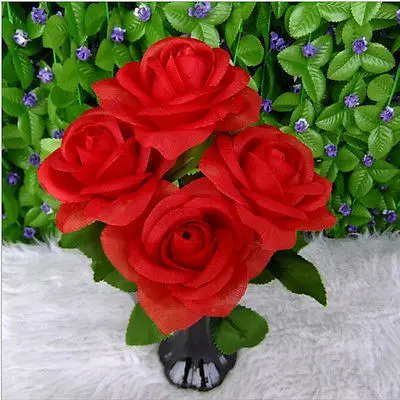 Главная Свадебная вечеринка цветок декор Открытые розы букет Шелковый гирлянды