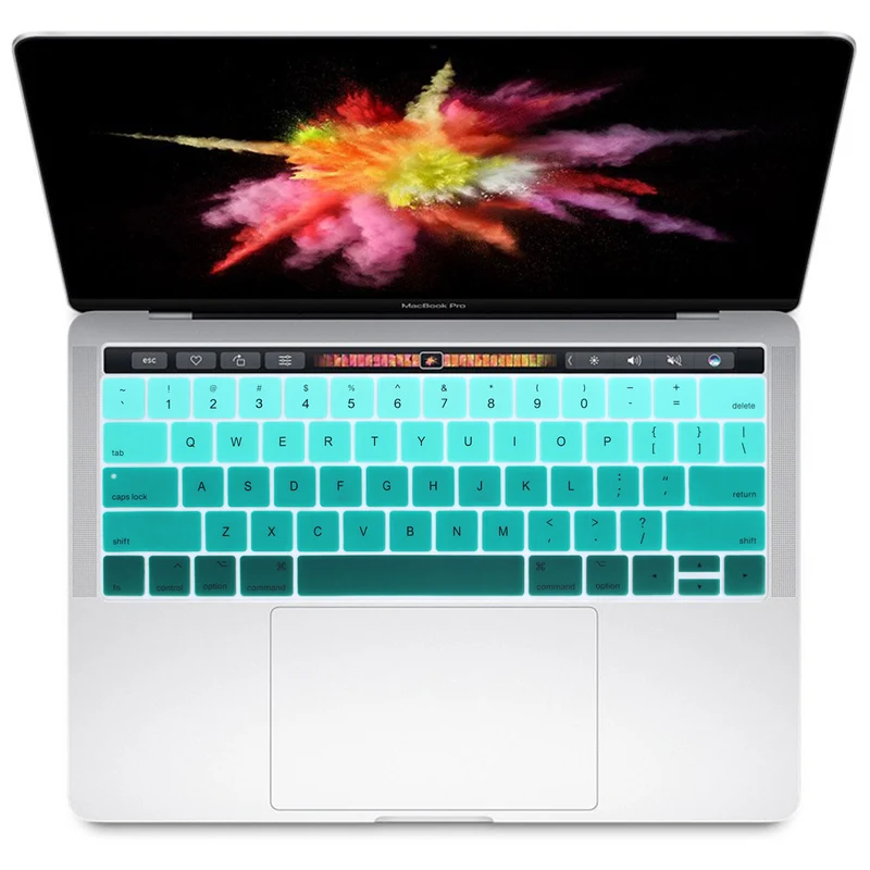 Силиконовый чехол для клавиатуры с английской раскладкой MacBook Pro 13 15 Retina Touch Bar A1989
