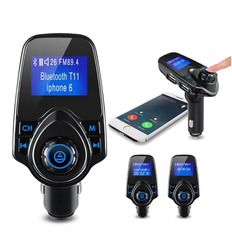 Kingslims автомобильный комплект fm передатчик Bluetooth Автомобильный Mp3 плеер Handsfree A2DP 2.1A