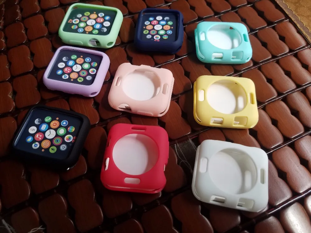 Новый цветной ультратонкий Ударопрочный Мягкий силиконовый чехол для Apple Watch iWatch
