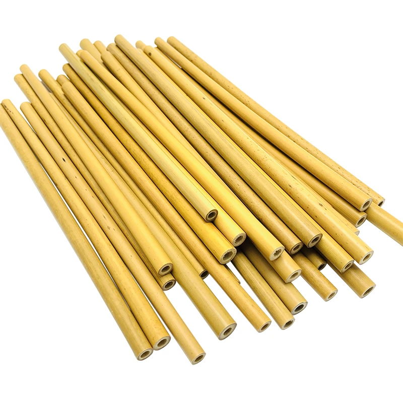 Экологичный набор из 10 бамбуковых соломинок натуральная многоразовая Питьевая