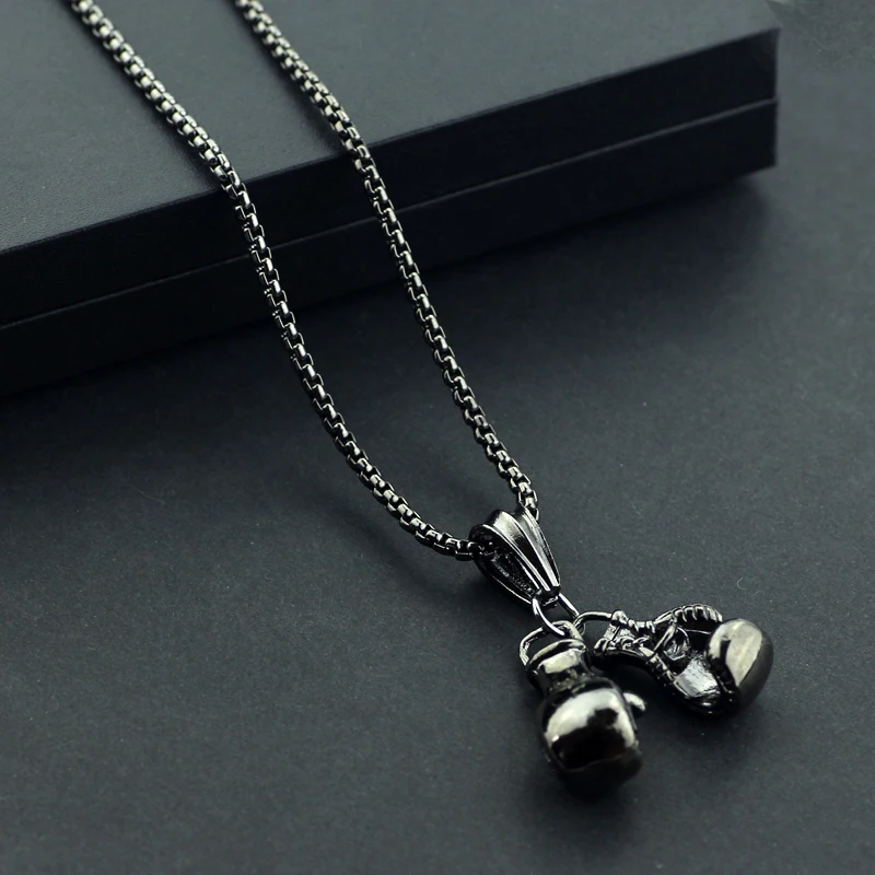 Модное ожерелье в виде спортивных боксерских перчаток индивидуальное с кулоном