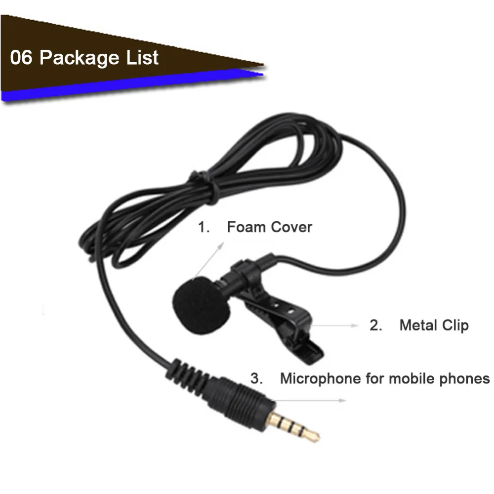 Клип на лацкане Lavalier микрофон 3 5 мм разъем Hands free мини проводной конденсаторный