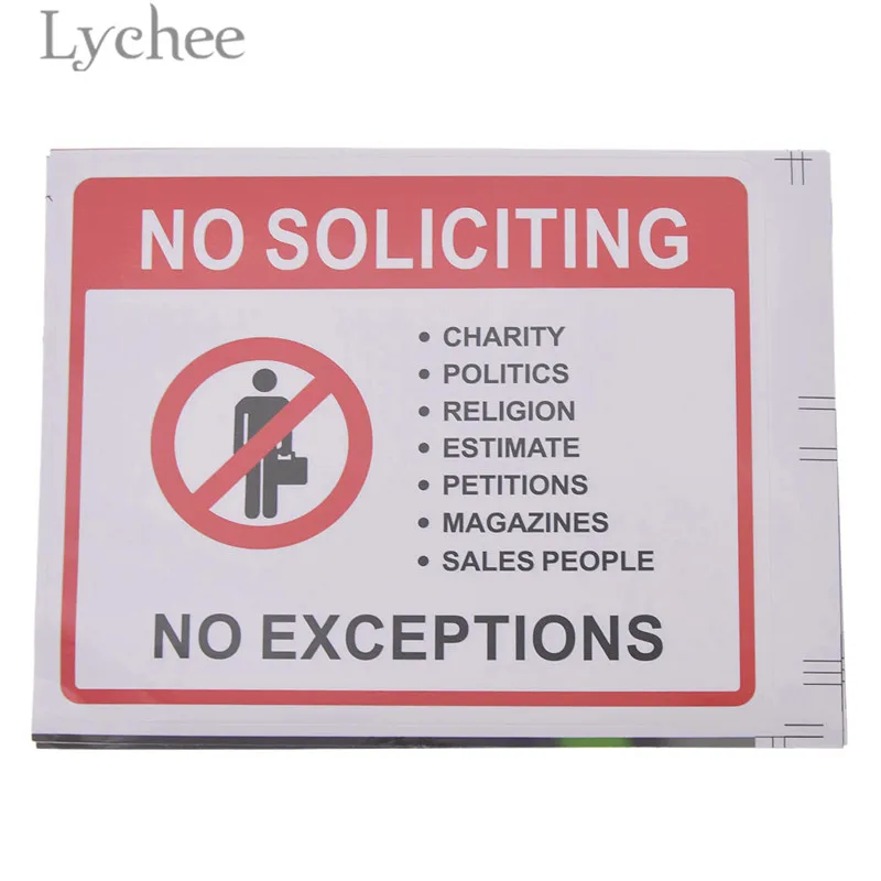 Lychee Life 2 шт. без Soliciting наклейки s водонепроницаемые самоклеящиеся Предупреждение