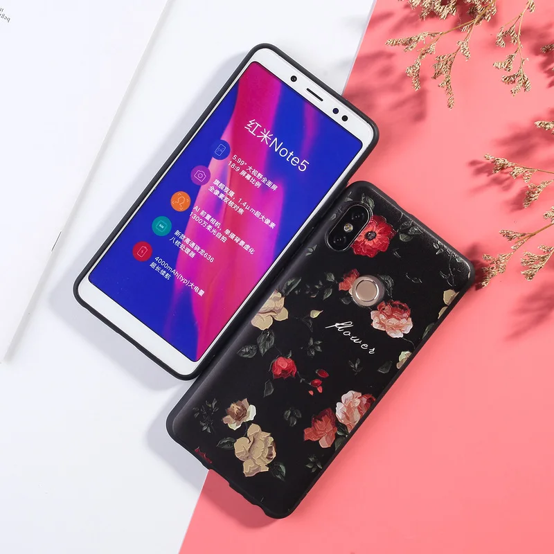 TPU Case For Xiaomi Redmi 7 Note 5 6 Pro 6A Plus 5A 4A 4X S2 Mi 8 9 A2 Lite Soft Silicone Flowers Coque |