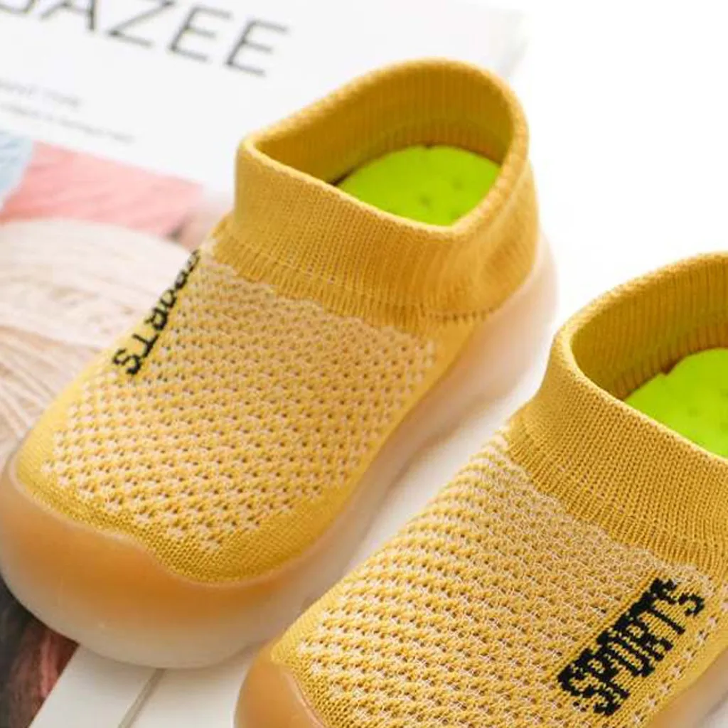 SAGACE Kids/Повседневная трикотажная дышащая Спортивная обувь для мальчиков и девочек; повседневная обувь на плоской подошве без шнуровки для бега