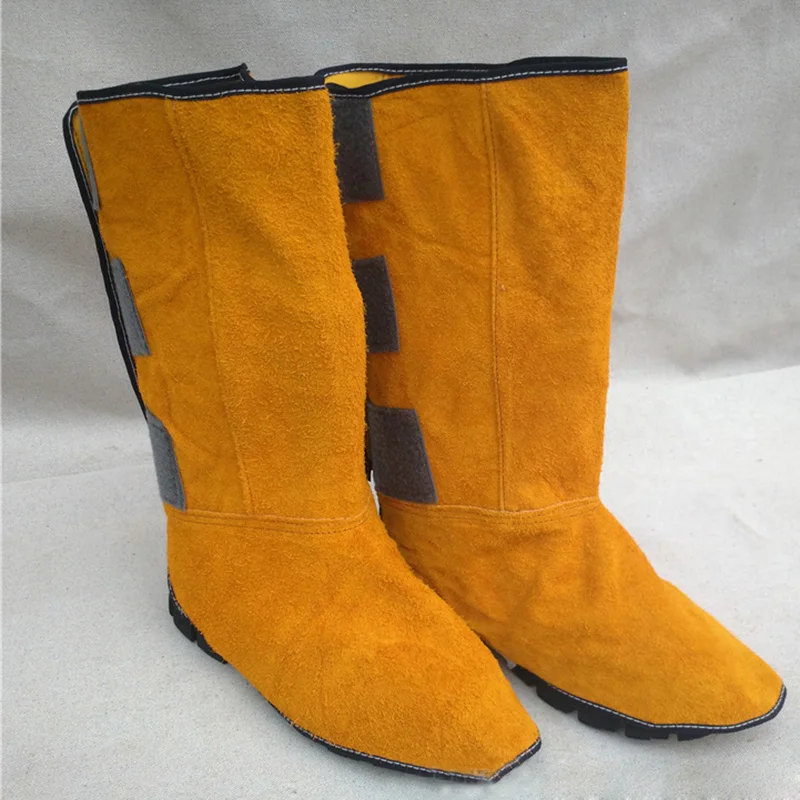 

Welding Leather Shoes Cover Flame Resistant Anti-Heat Wear Resistant Workplace Welder's Foots Protective Cover for Welding