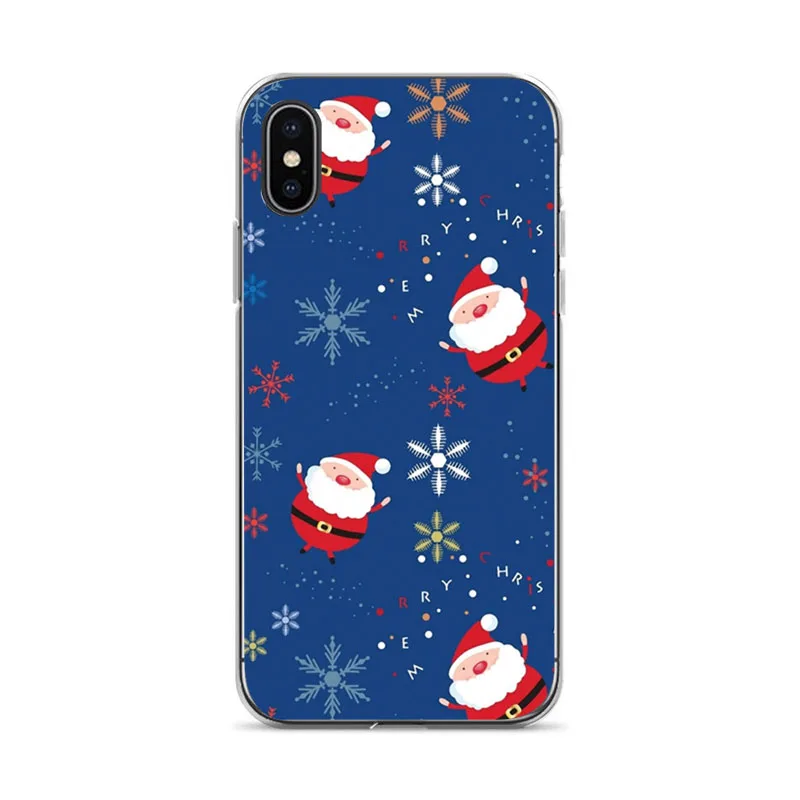 Happy рождественские обои для iPhone 7 7plus печать рисунок телефон чехол iphone 8 6 S Plus SE XR XS