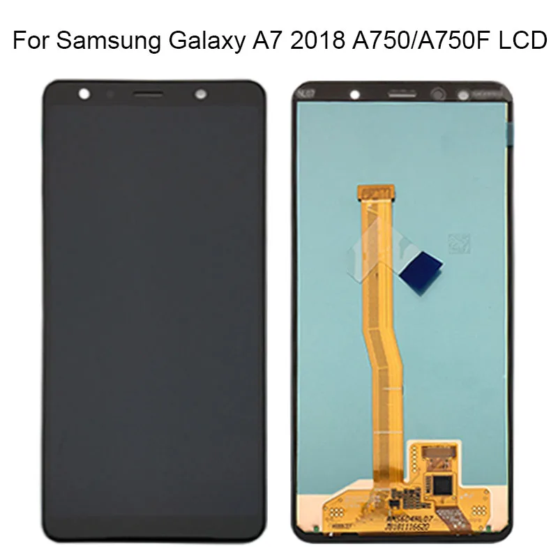 Для samsung Galaxy A 7 SM-A750F A750F A750 ЖК-дисплей кодирующий преобразователь сенсорного экрана в сборе Замена протестирован