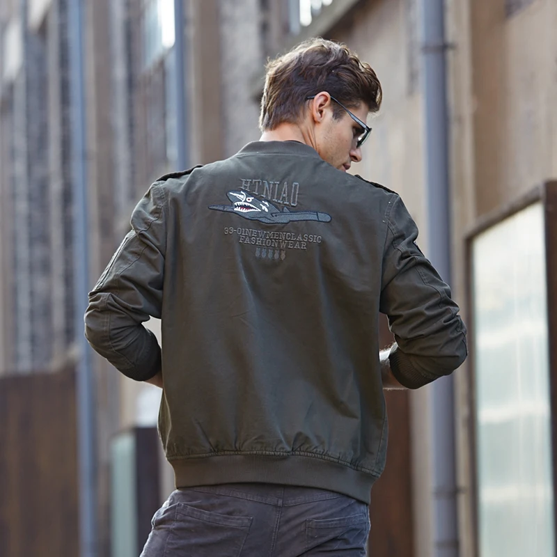 Куртка мужская в стиле милитари пальто на молнии цвет хаки|men military jacket|military jacket