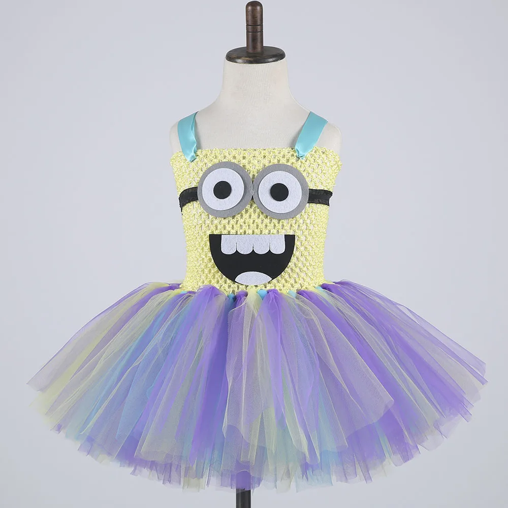 Cheap Yellow Color Minion Tutu Dress Cute Baby Girl Birthday Party Photo Prop Halloween Cosplay Costume Kids Clothes | Детская одежда и