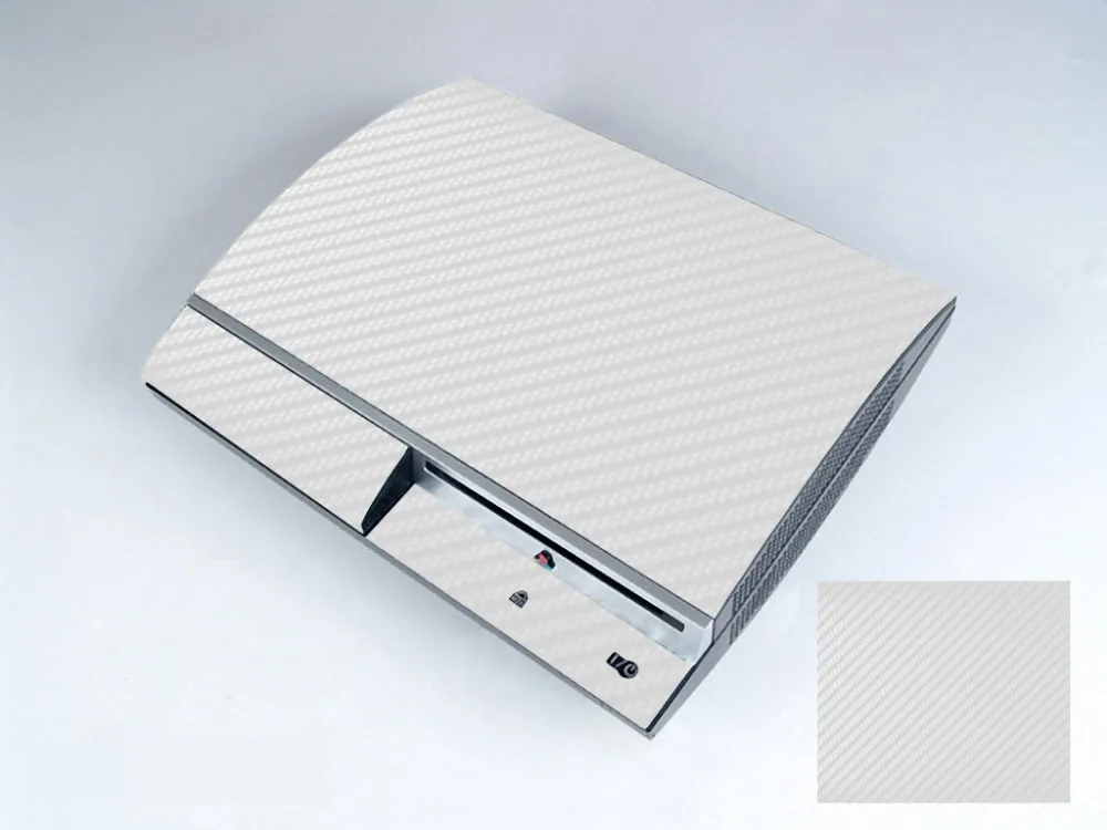 White Carbon Fiber Vinyl Skin Sticker Protector for Sony PS3 Original fat PlayStation 3 skins Stickers | Электроника