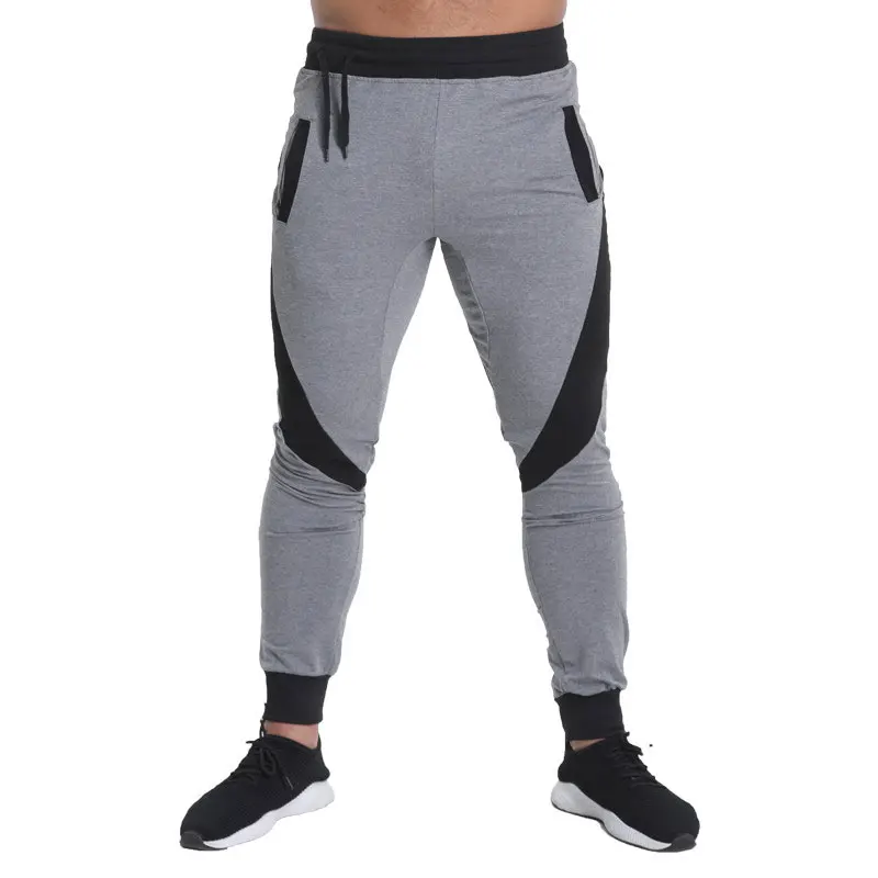 

2018 Men's Jogger Pants Cotton Male Bodybuilding Fitness Pants Casual Color matching pants Trousers Sweatpants For Man