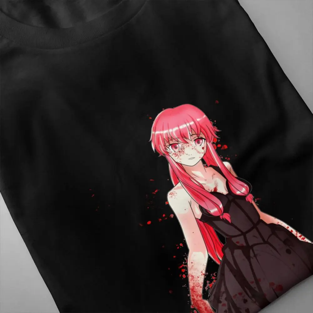 Gasai Yuno Mirai Nikki Future Diary Tee MenMan High-Q футболка с коротким рукавом и круглым вырезом S-6XL |