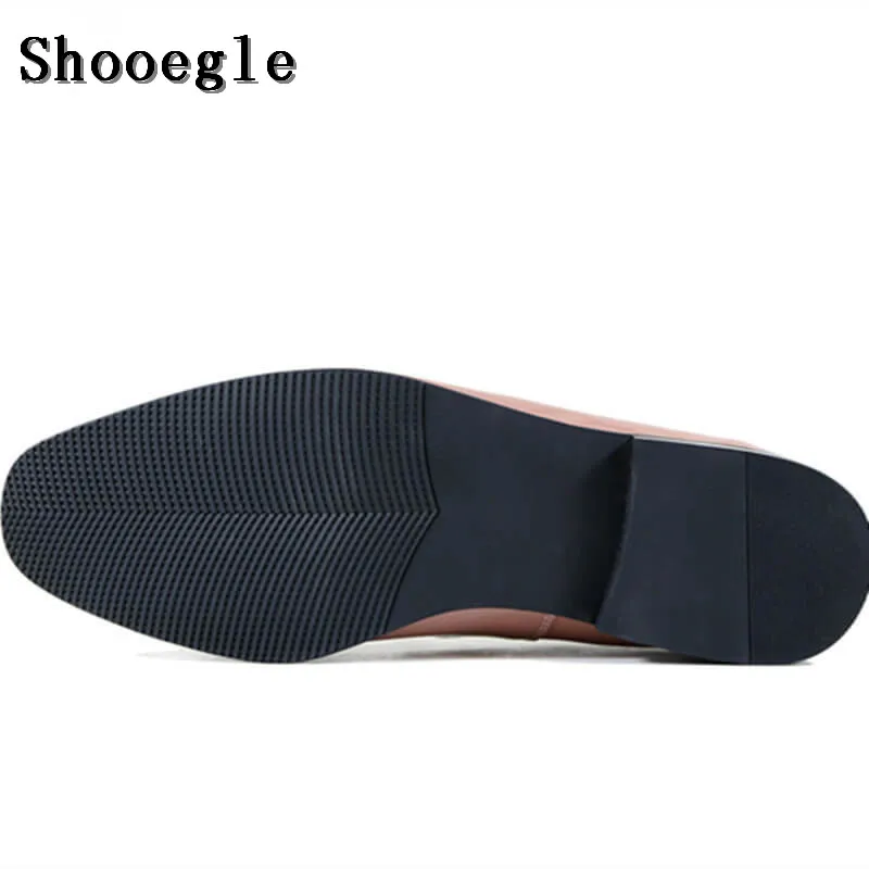 SHOOEGLE/высококачественные мужские туфли для вечеринок Цвет черный розовый Кожаные