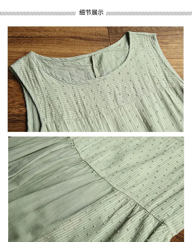

M-5XL 2019 Summer Women Large Size Dress Fashion Cotton Linen Plus Size Dress Sleeveless Casual Loose Long Party Dress Vestidos