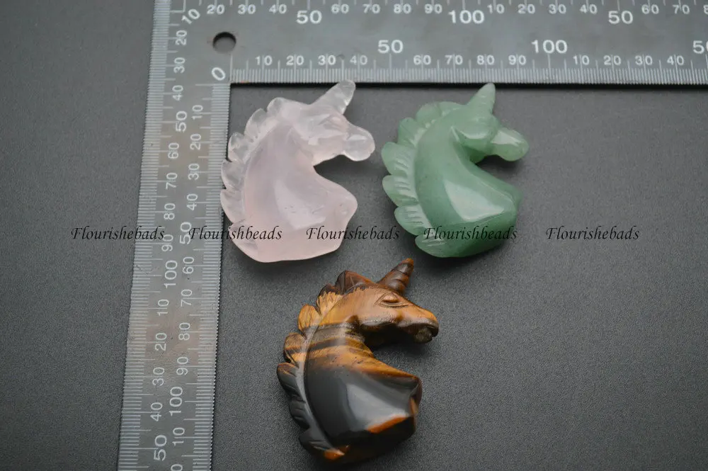 Натуральные камни Единорог Лошадь камень декор (зеленый авантюрин/тигровый