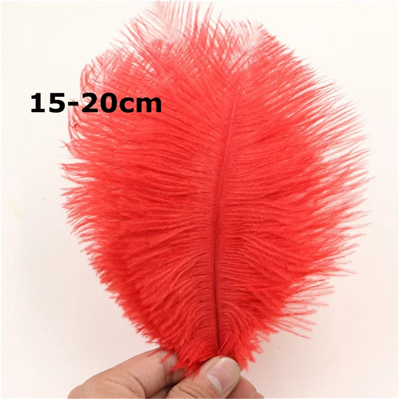 50pices/lot Red color Dyed wedding ostrich feathers size 15cm to 70cm long diy plumes party accessorys Carnival Plumas | Дом и сад