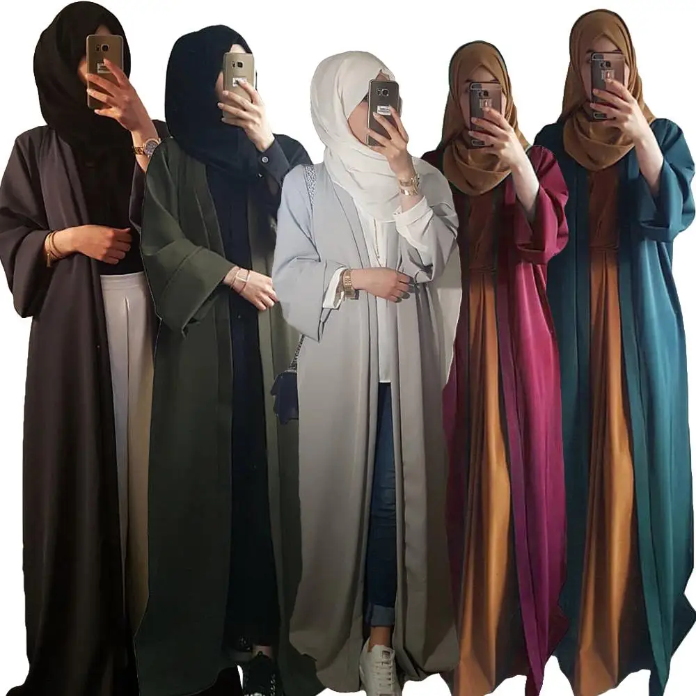 

Abaya Дубай мусульманское Макси платье кафтан кимоно с длинным рукавом халат мусульманская одежда Кафтан турецкое арабское платье Рамадан цз...