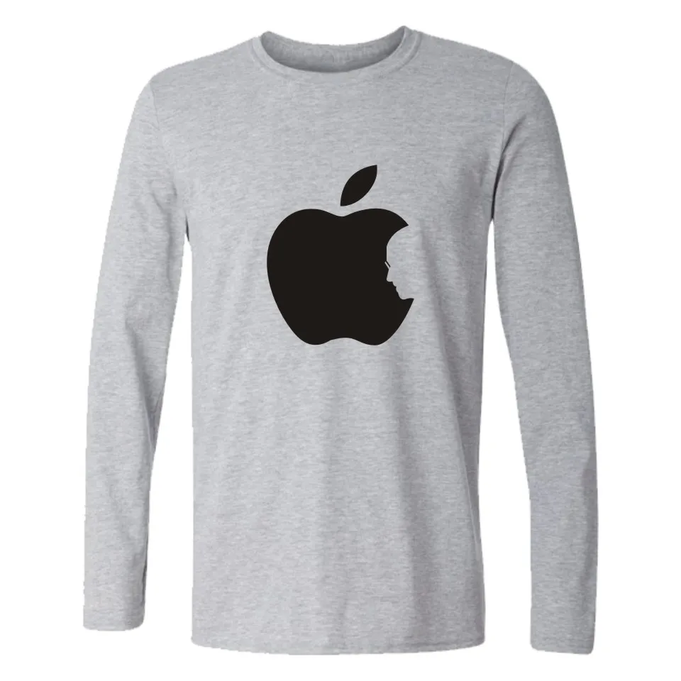 Мужская футболка с длинным рукавом и принтом Apple | одежда