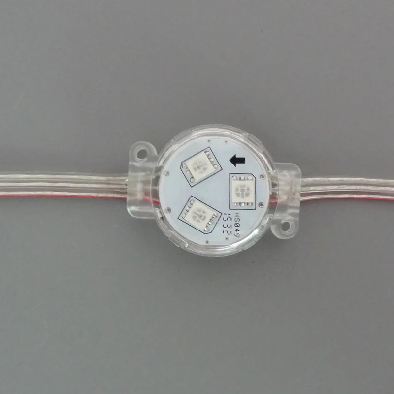 DC12V 30mm WS2811addressable led smart module0.72WRGB full colorclear coverIP68 ratedwith clear wire | Лампы и освещение