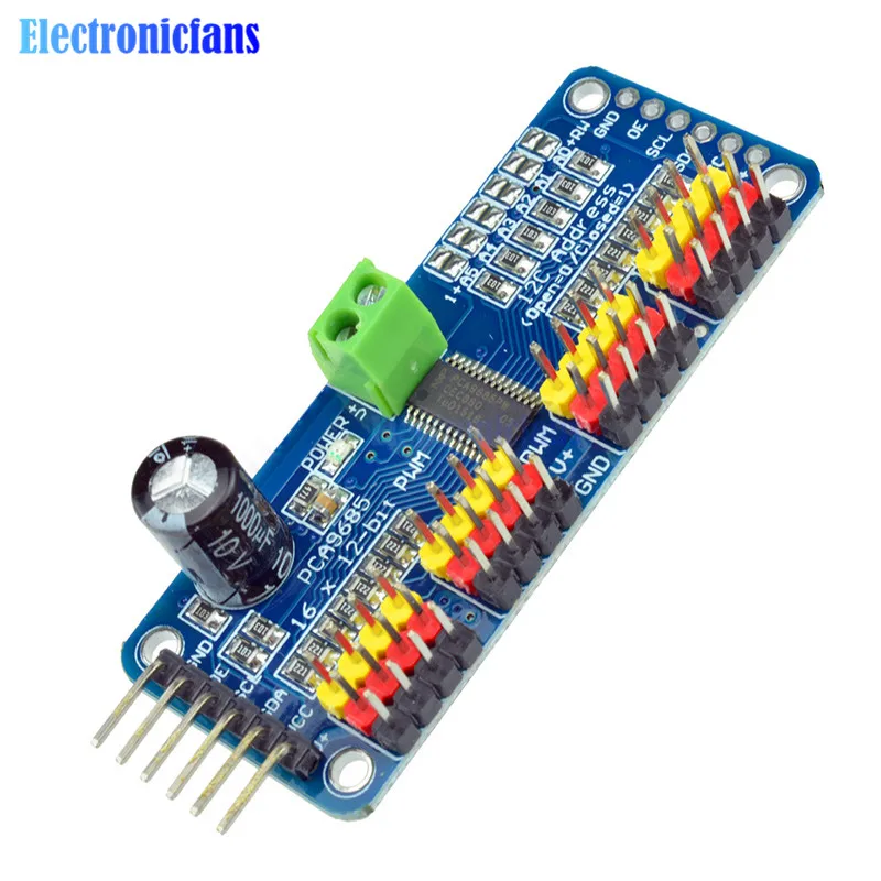 I2C 16 каналов сервопривод модуль PCA9685 для Arduino Raspberry Pi 12 битов ШИМ робот Servo Щит 5- 10 В
