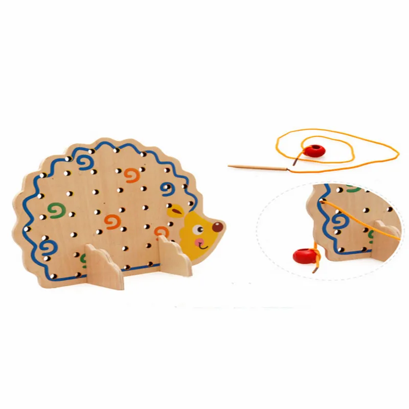 20X Wooden Fruit Hedgehog Creative Threading Lacing Stringing Beads Building Toys for Early Education | Игрушки и хобби