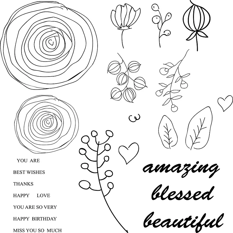 InLoveArts 14*14cm Flower Blessed Stamp Scrapbooking New 2018 Album Embossing Silicone Transparent Clear Stencils Crafts | Канцтовары