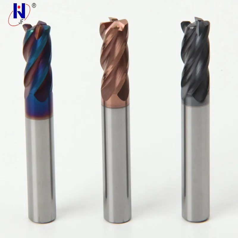 JF 4R1*15 * D4 75 4F Твердосплавные 4 флейты Угловой радиус концевые фрезы HRC70 PT с