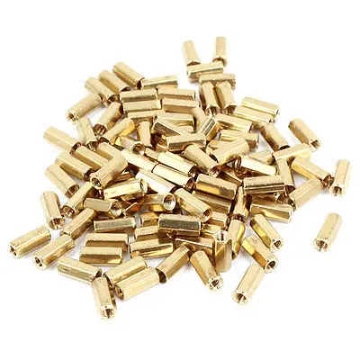 

100 Pcs M2x7mm Hexagonal Net Nut Female Brass Standoff Spacer for CCTV Camera