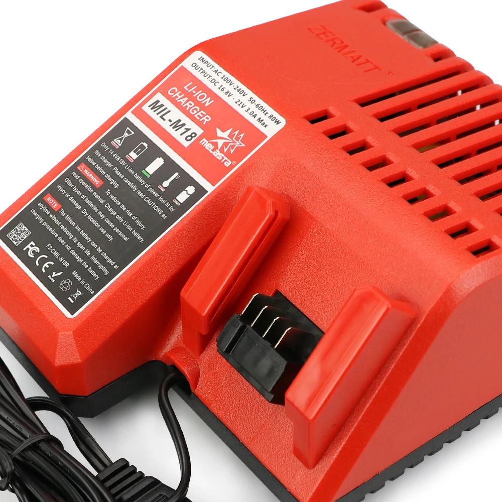 Зарядное устройство Melasta 18 в для литий ионных аккумуляторов Milwaukee M18 48 11 1820 1815 1840